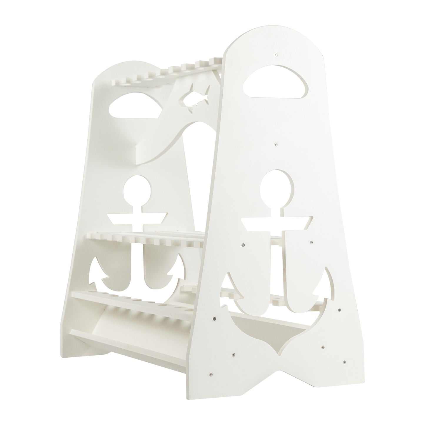 TrunkWorks Waterproof PVC Great White Heavy Duty Floor Standing Marine Fishing Rod Display Organizer Rack for Bent and Straight Butt Rods…