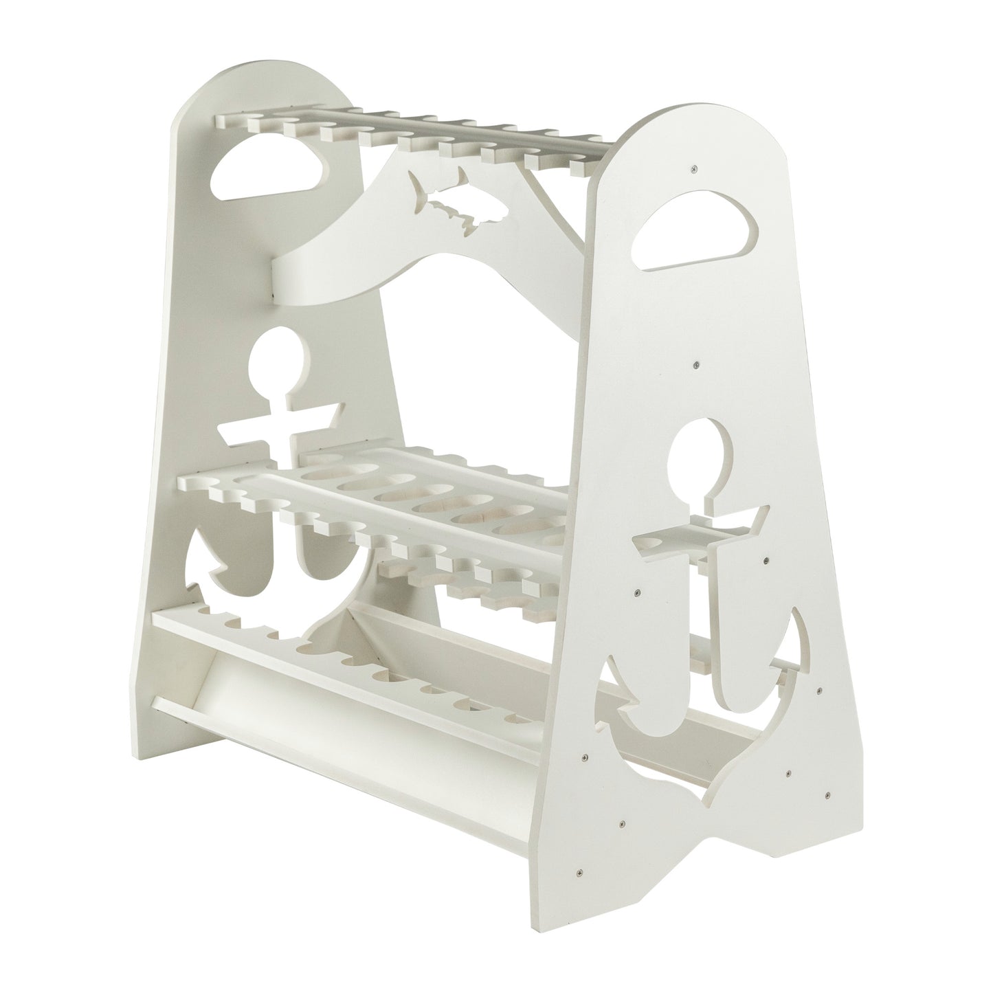 TrunkWorks Waterproof PVC Great White Heavy Duty Floor Standing Marine Fishing Rod Display Organizer Rack for Bent and Straight Butt Rods…