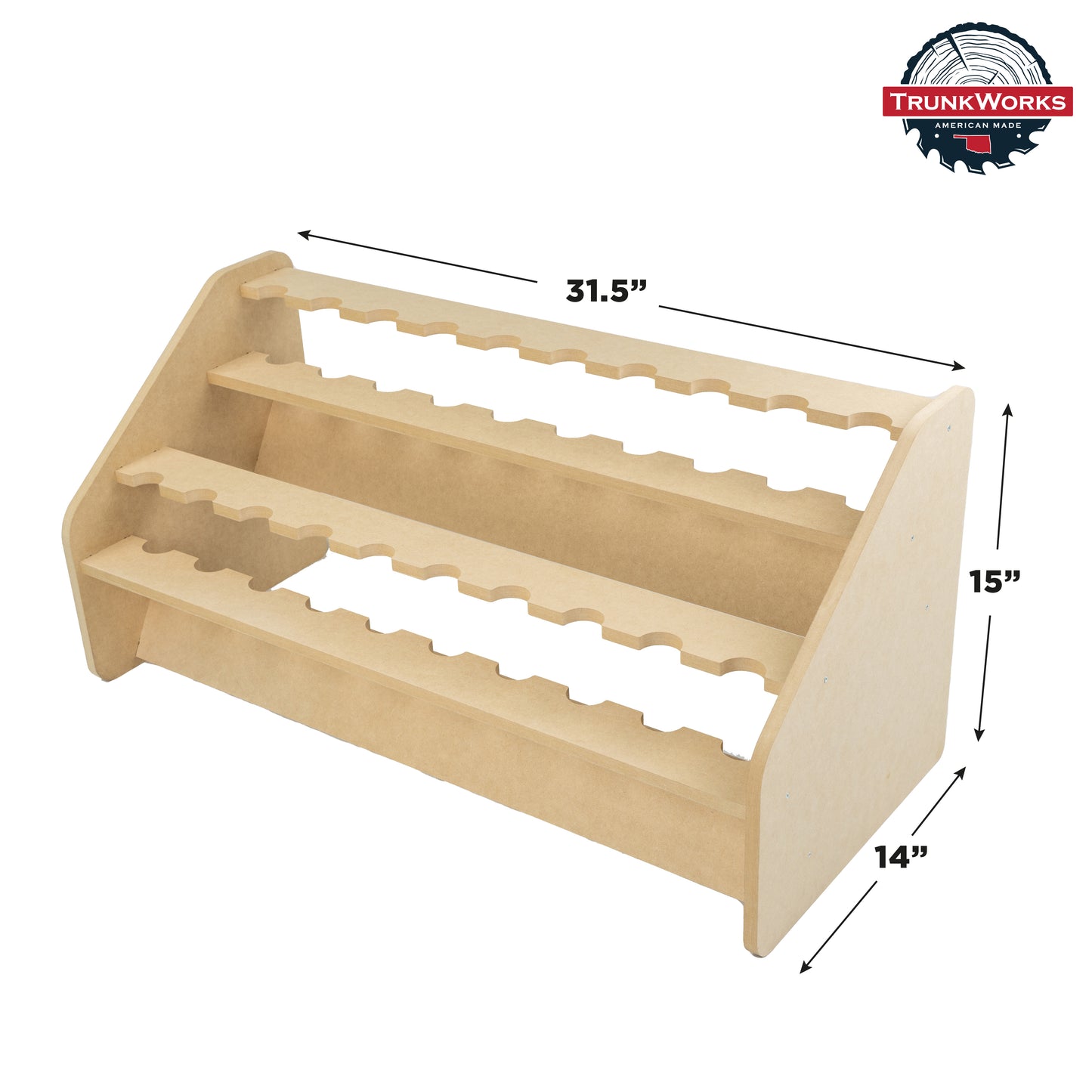 TrunkWorks Minnow Floor Standing Fishing Rod Display Organizer Rack Stand