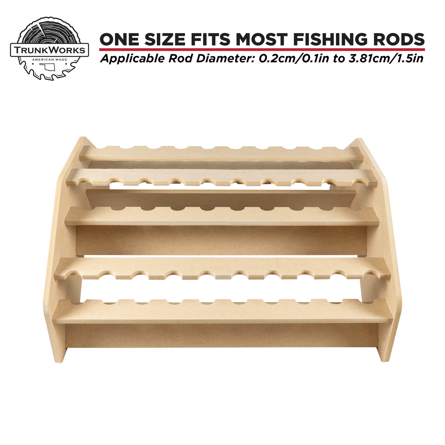 TrunkWorks Mighty Minnow Floor Standing Double Sided Fishing Rod Display Organizer Rack