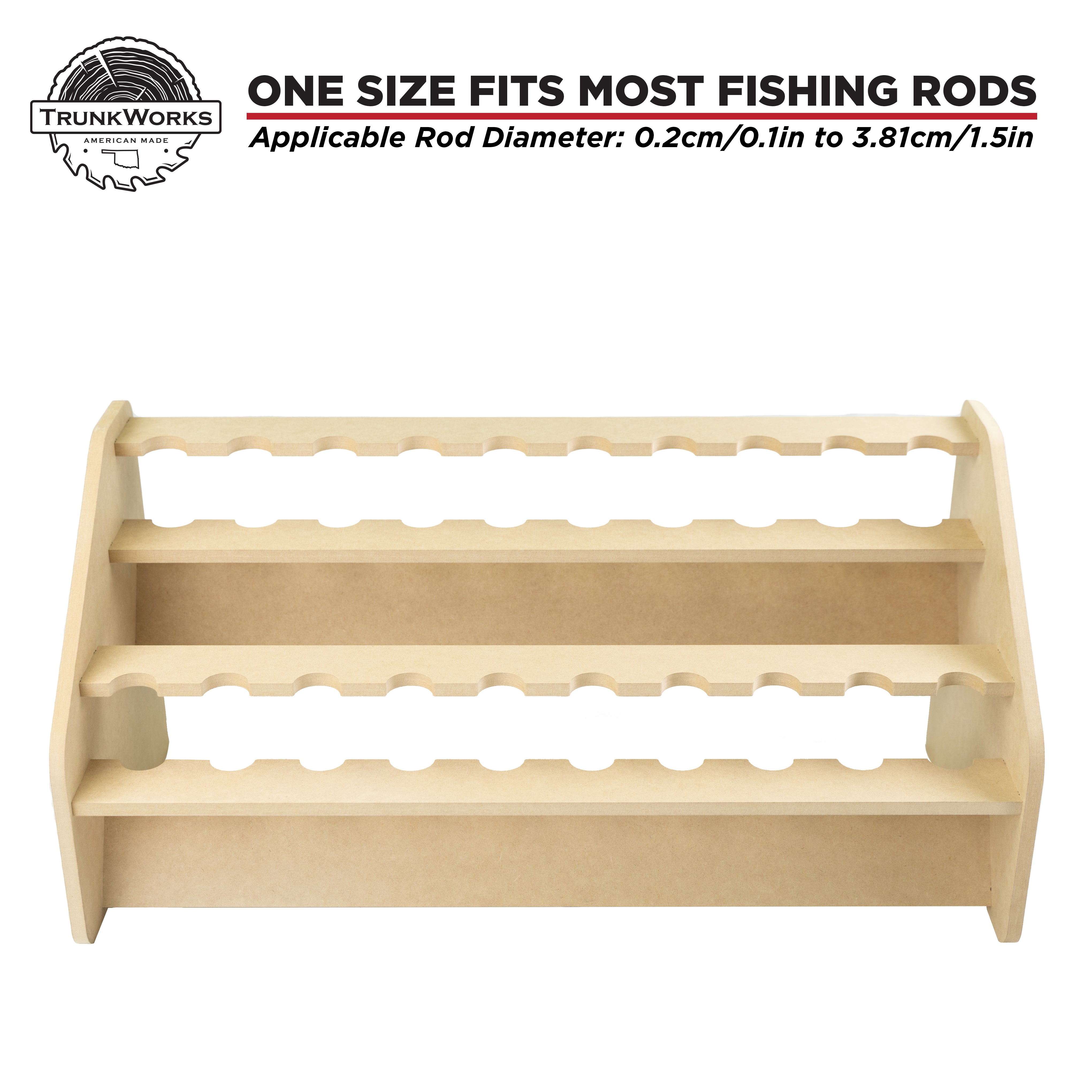 TrunkWorks Minnow Floor Standing Fishing Rod Display Organizer