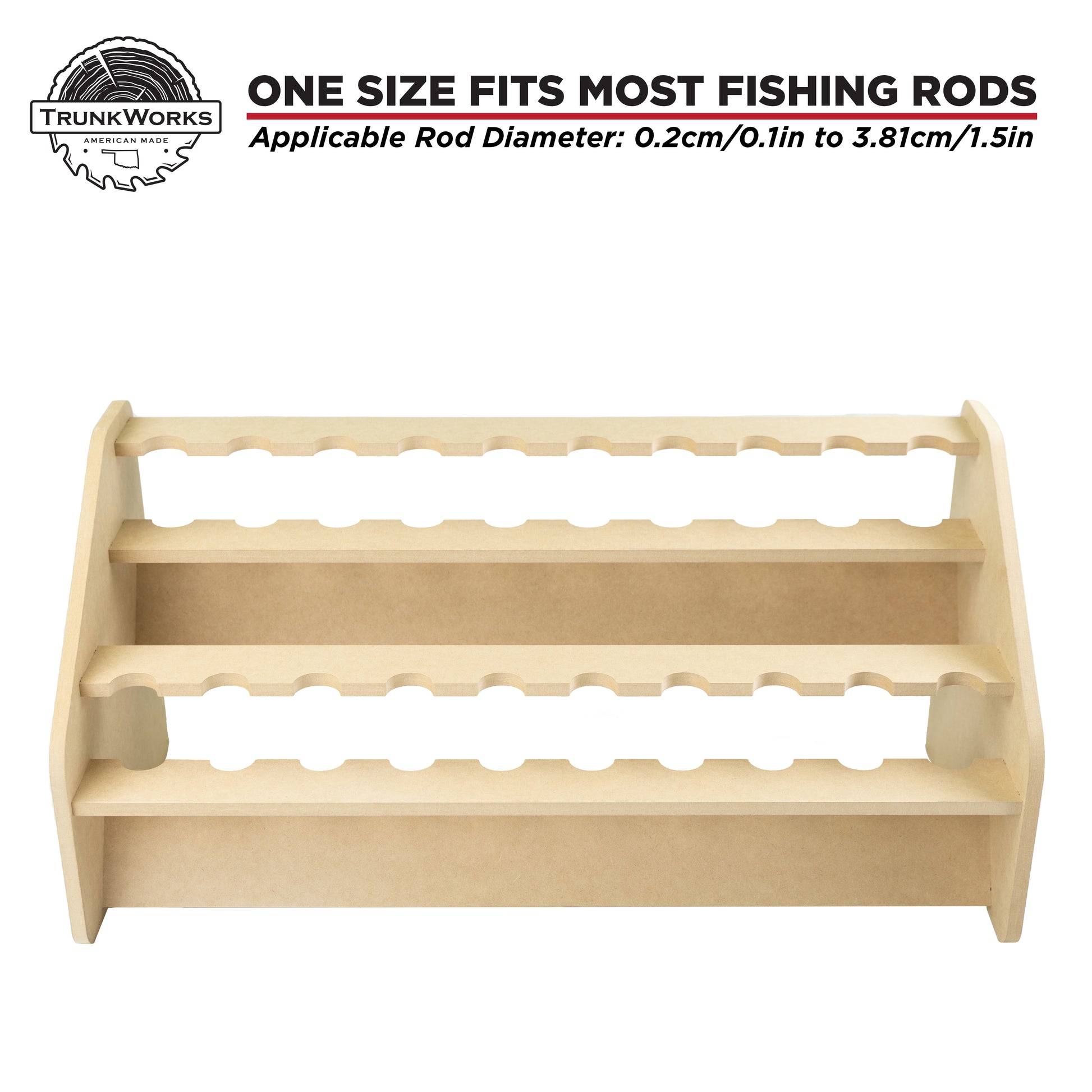Buy Freestanding fishing rod display stand with Custom Designs